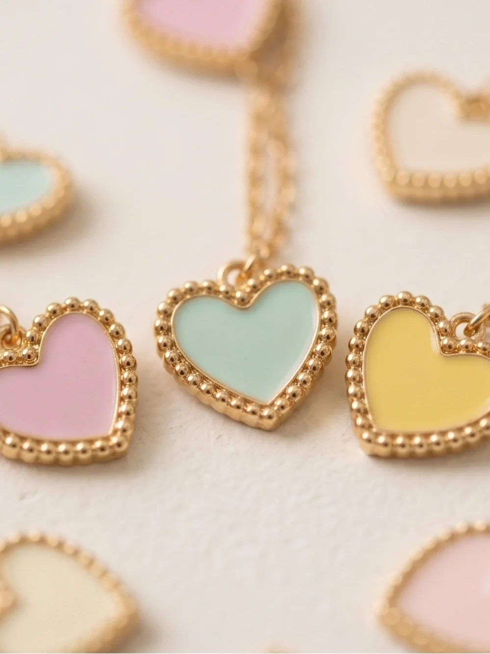 Pastel Heart Jewelry Set for Girls / Tweens (Hypoallergenic & Tarnish Free)